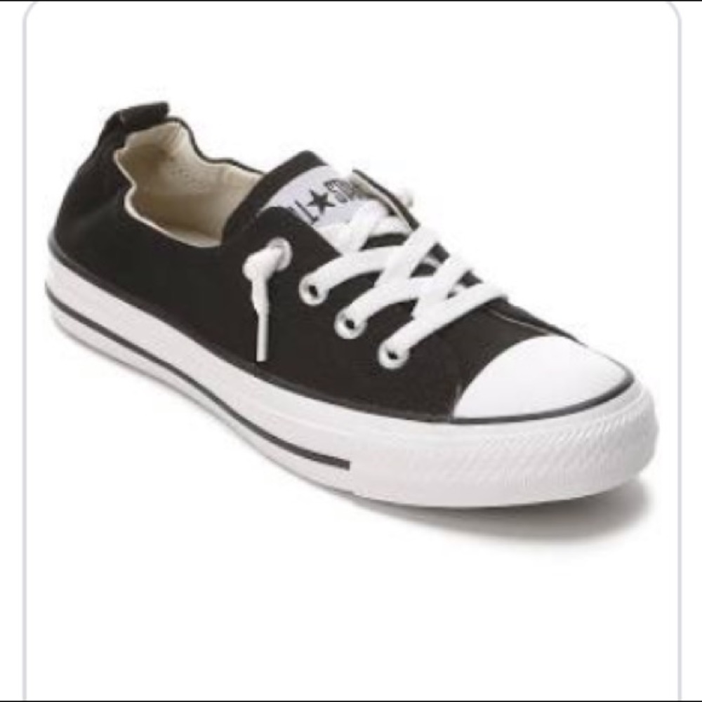 Black and white slip on converse